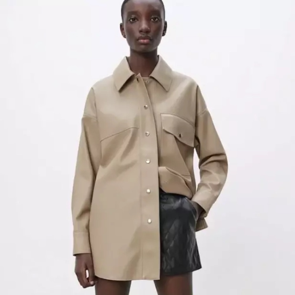 Zara Leather / Heavy Button Up / Oversized - image 1